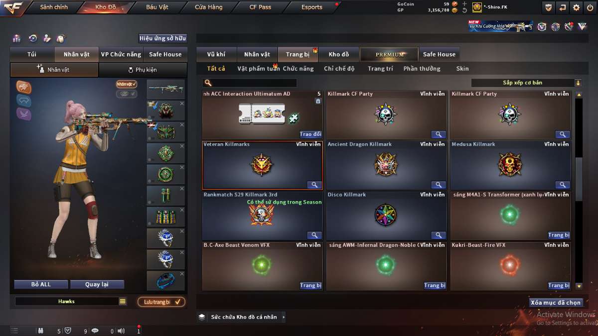 shop acc cf uy tin gia re
